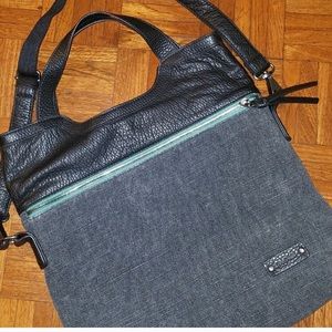 Pistil Gray Canvas/Black Vegan Leather Tote